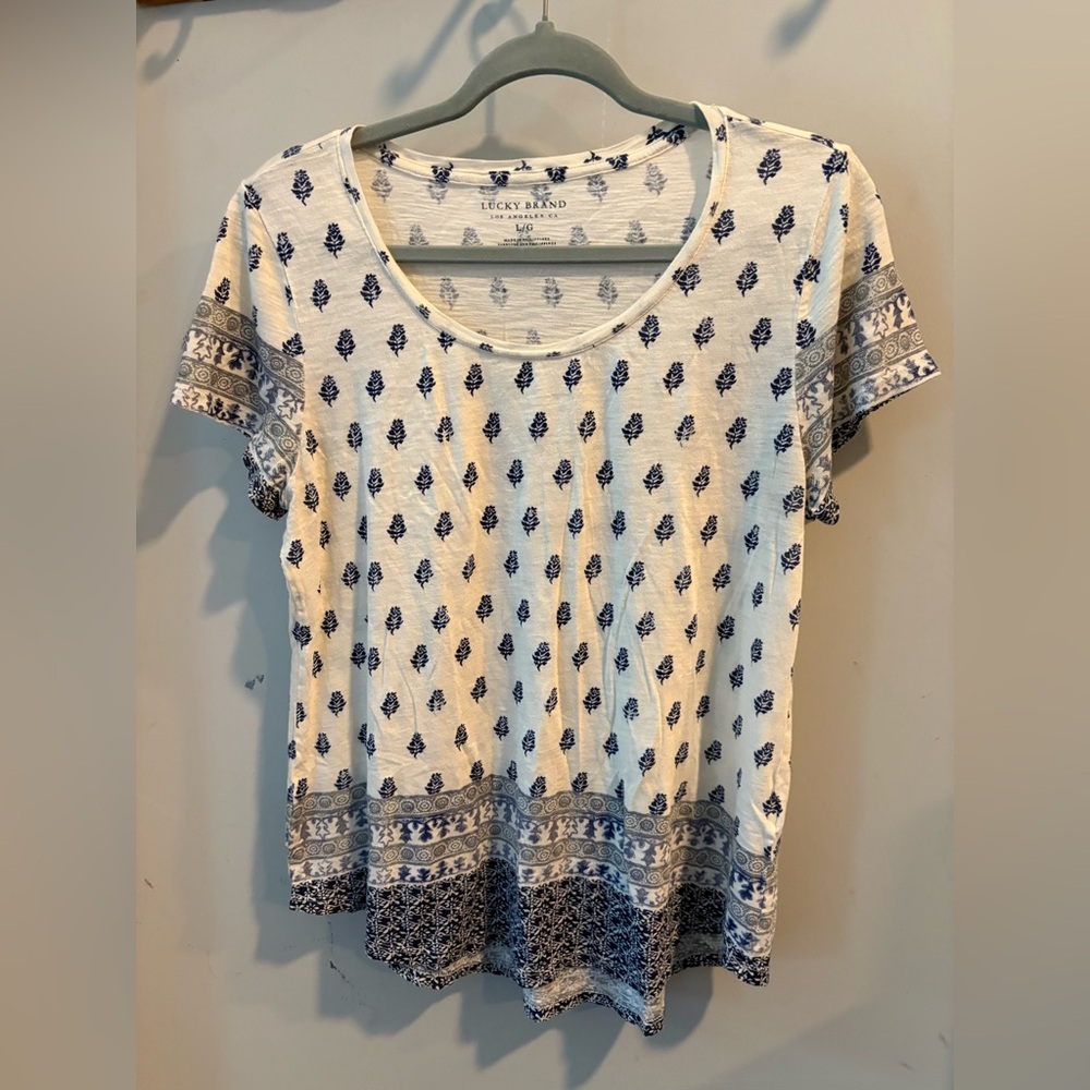 Lucky Brand Boxy Boho Hippy Short Sleeve T-Shirt